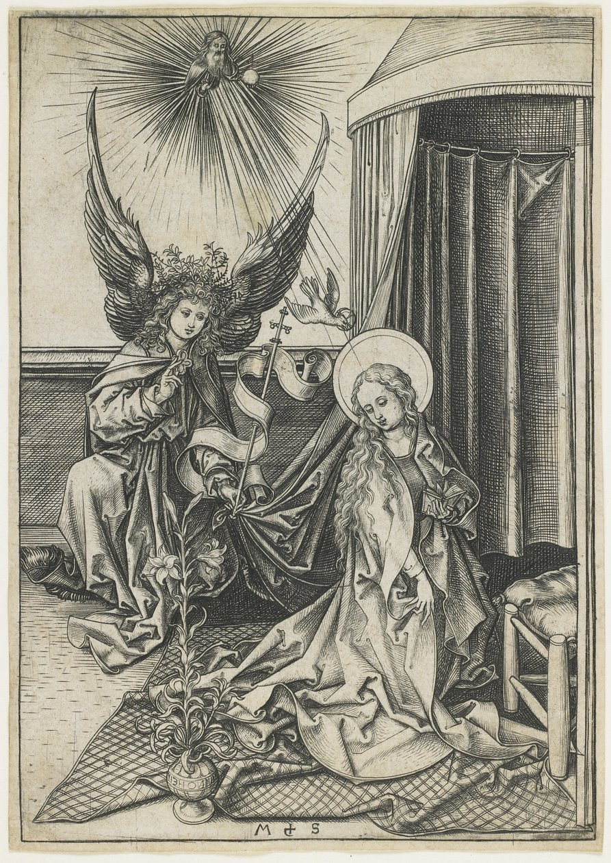 La Anunciación, c. 1480 de Martin Schongauer