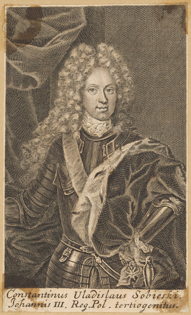 Constantinus Vladislaus Sobieski, tercer hijo de Juan III, rey de Polonia [Konstanty Władysław Sobieski] de Martin Bernigeroth