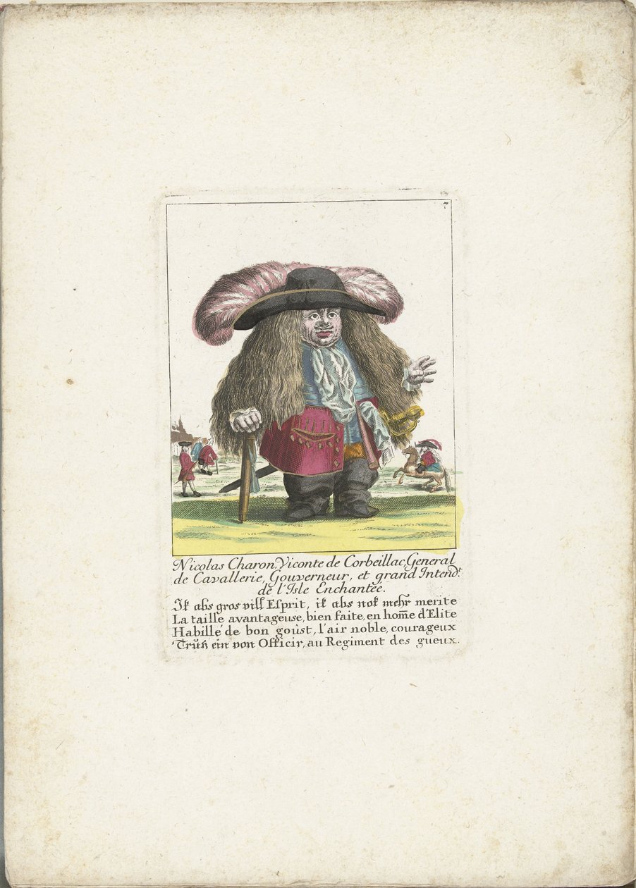 El enano Nicolás Caronte como general de caballería, ca. 1710 Nicolas Charon, Viconte de Corbeillac, General de Cavallerie, Gouverneur, et grand Intendt. de l