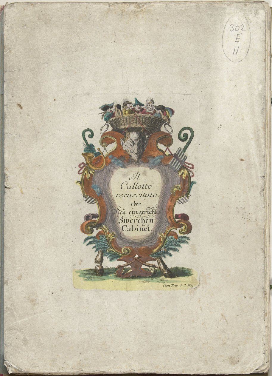 Impresión del título de la serie: Il Callotto resurcitato o Gabinete mediano recién amueblado, hacia 1710 Il Callotto resurcitato o Gabinete pequeño recién amueblado (título de la serie) de Martin Engelbrecht (attributed to)