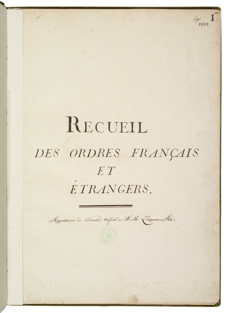 Recueil des ordres français et étrangers de Martin Guillaume Biennais