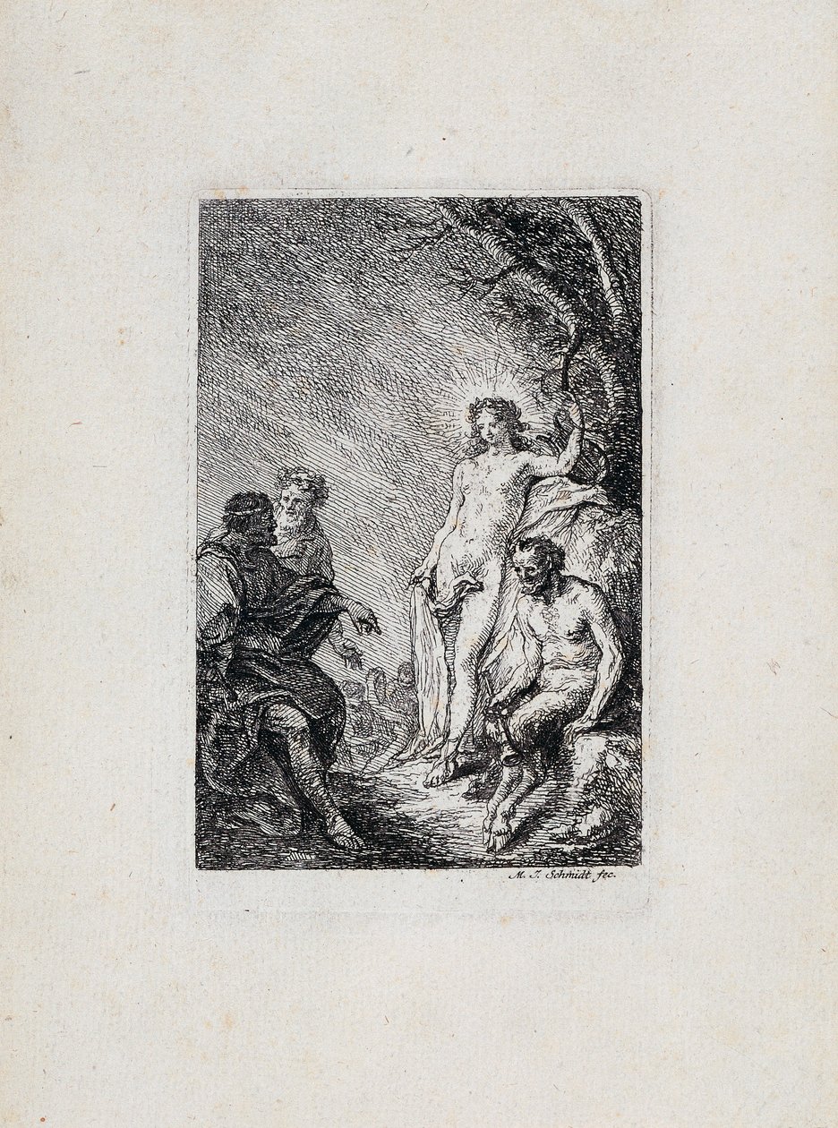 El veredicto del rey Midas entre Apolo y Marsyas de Martin Johann Schmidt