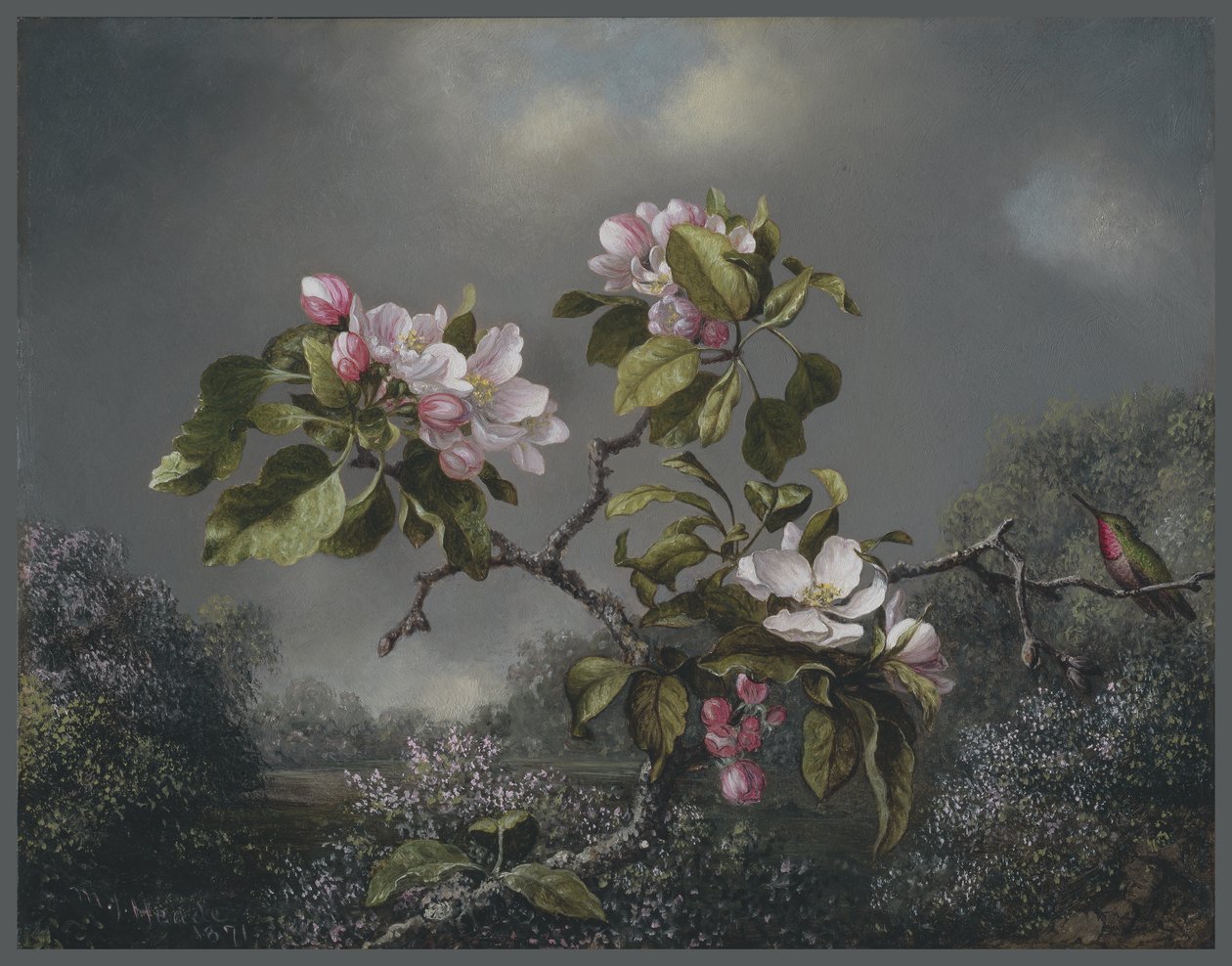 Flores de manzano y colibrí, 1871 de Martin Johnson Heade