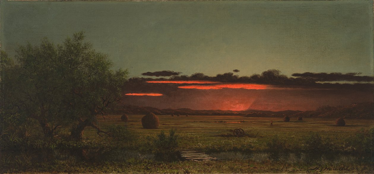 Praderas de Nueva Jersey al atardecer de Martin Johnson Heade