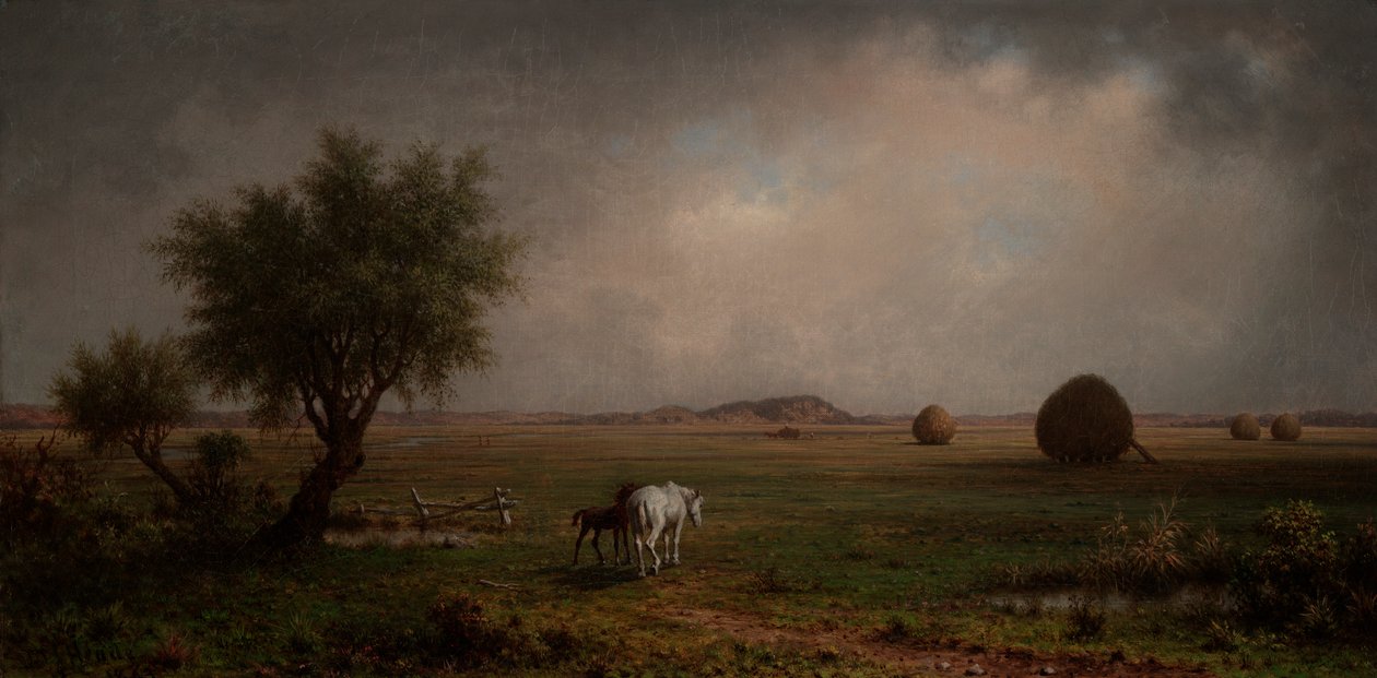Yegua y potro en un pantano de Martin Johnson Heade