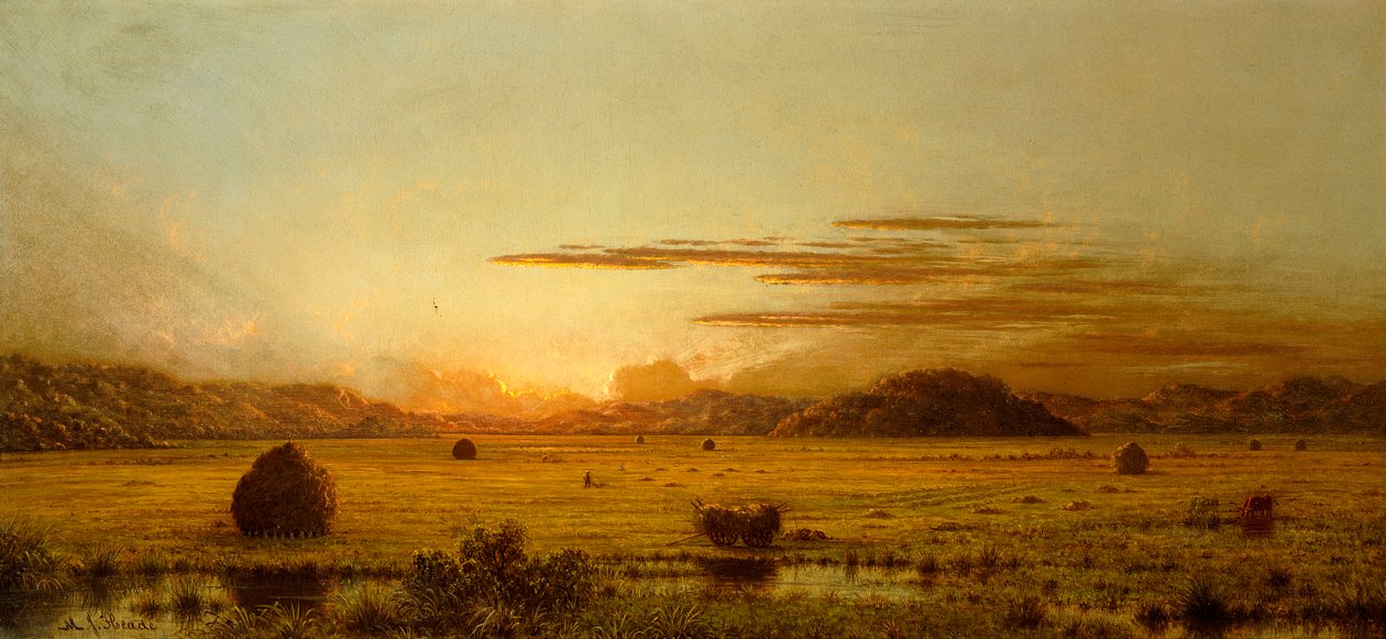 Amanecer, praderas de Hoboken, c.1875-1885 de Martin Johnson Heade