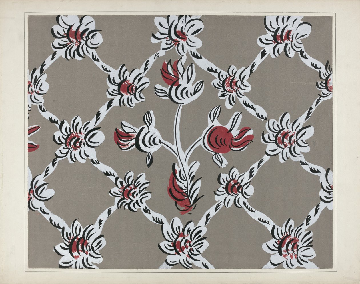 Detalle de pared pintada a mano, c. 1938 de Martin Partyka