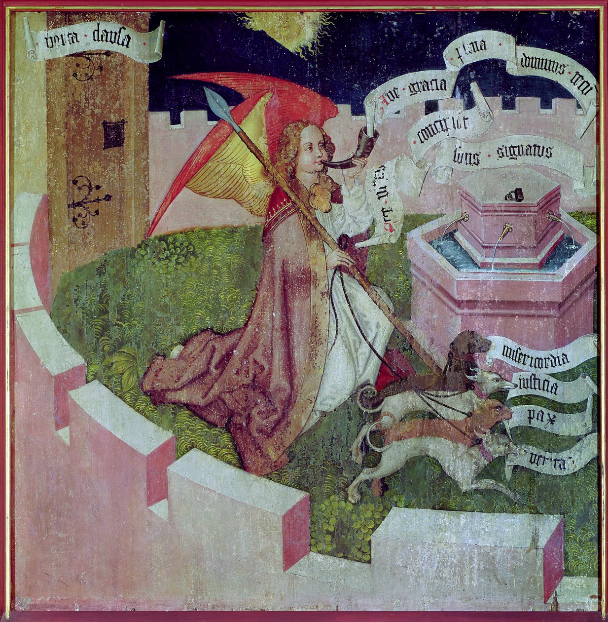 Retablo de los dominicos: La caza mística, c.1470-80 de Martin Schongauer
