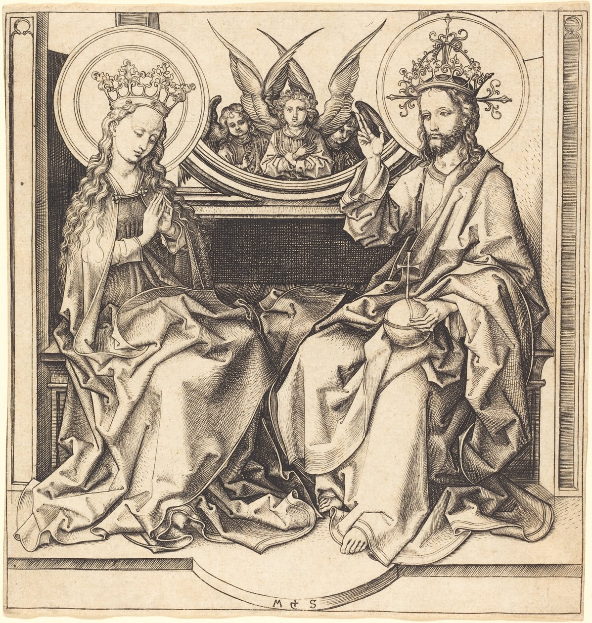 Cristo Bendiciendo a la Virgen de Martin Schongauer
