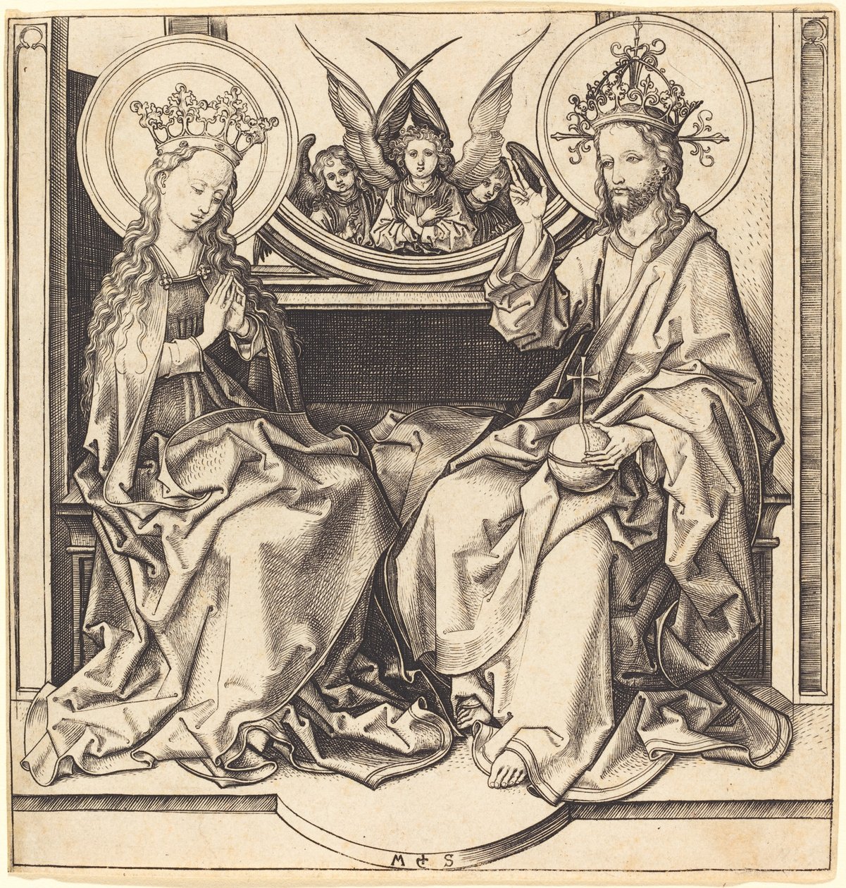 Cristo Bendiciendo a la Virgen de Martin Schongauer