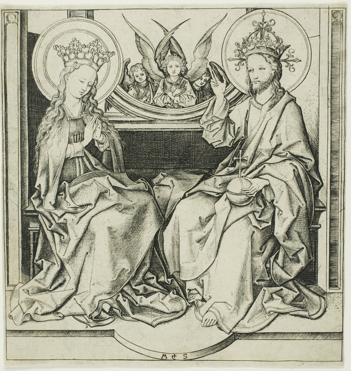 Cristo Bendiciendo a la Virgen de Martin Schongauer