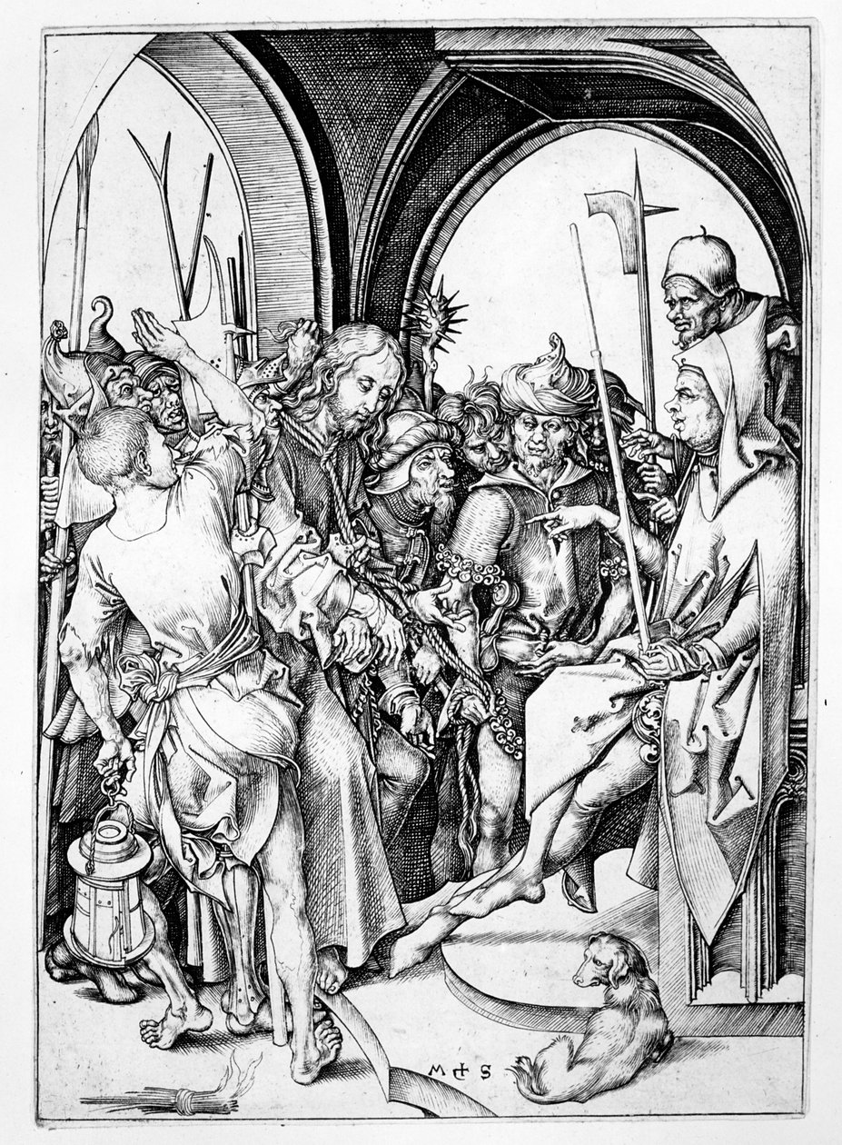 Cristo ante Anás (grabado) de Martin Schongauer
