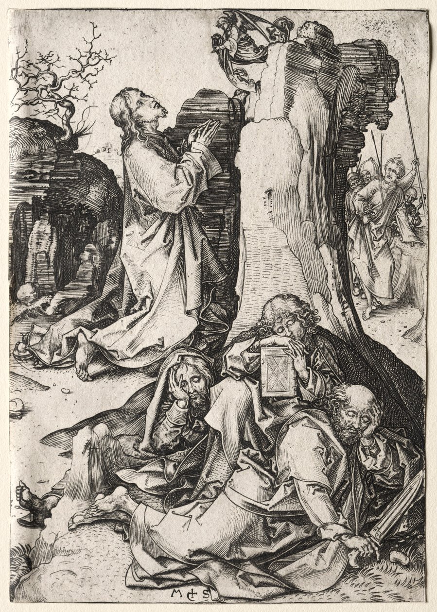 Cristo en el Monte de los Olivos de Martin Schongauer