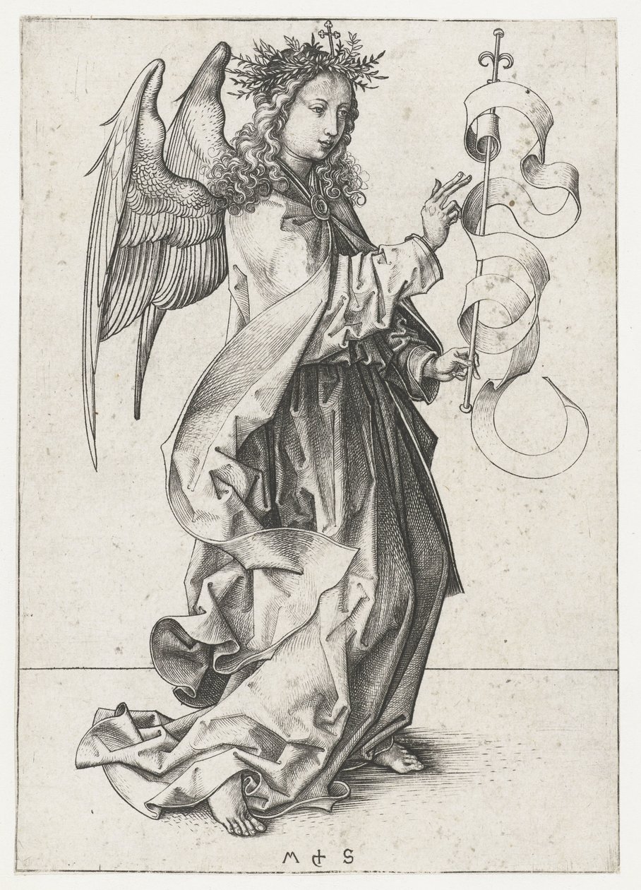 el ángel gabriel Anunciación (título de la serie) de Martin Schongauer