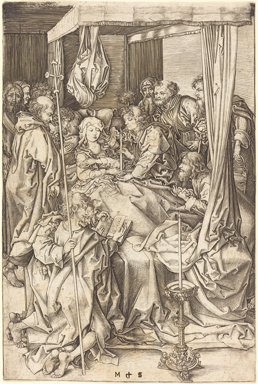 La muerte de la Virgen de Martin Schongauer