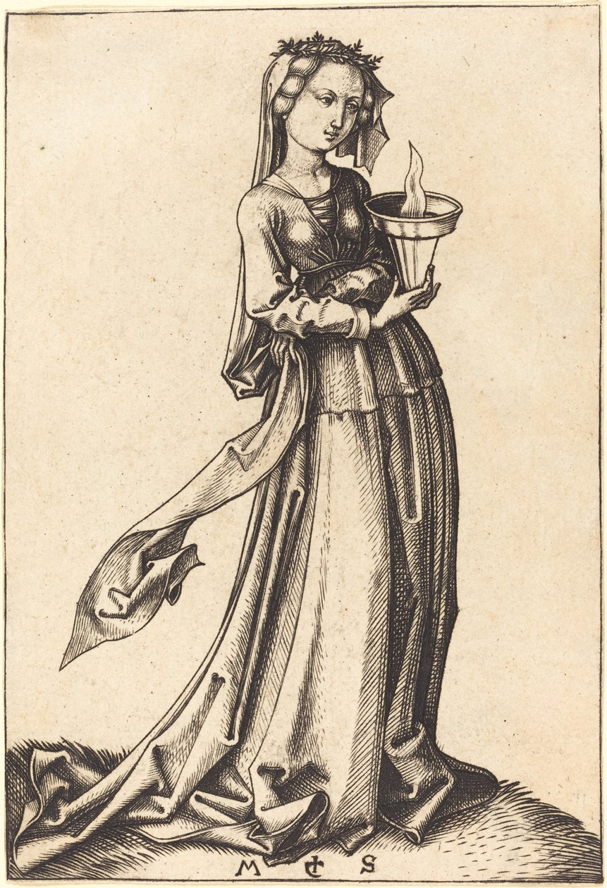 Cuarta Virgen Prudente de Martin Schongauer