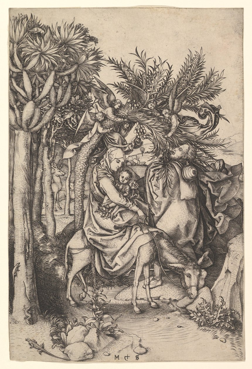 Descanso en la huida a Egipto, ca. 1435-1491 de Martin Schongauer