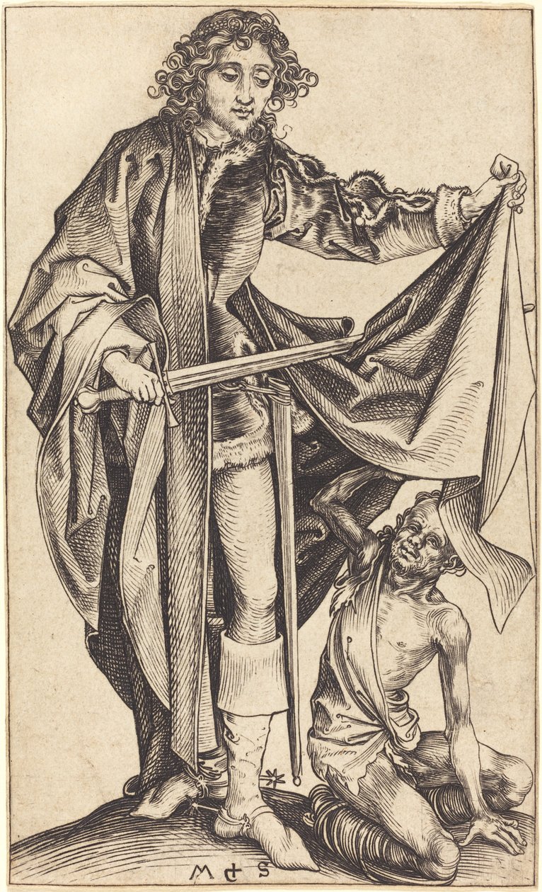 San Martín Dividiendo su Capa de Martin Schongauer