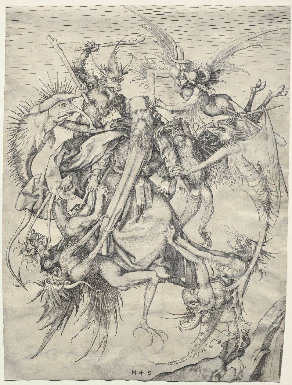 San Antonio atormentado por los demonios, 1400s de Martin Schongauer