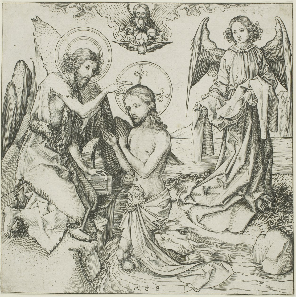 El bautismo de Cristo de Martin Schongauer