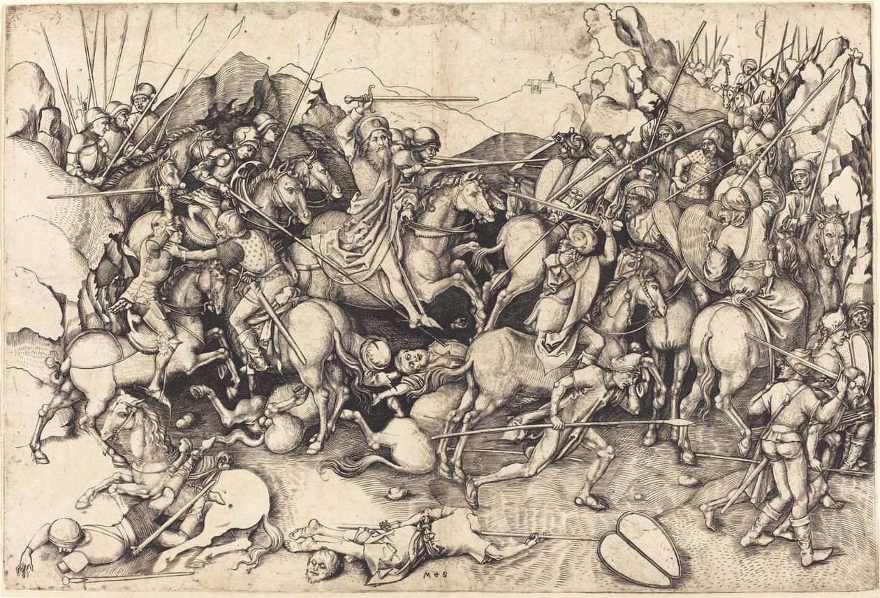 La Batalla de Santiago en Clavijo de Martin Schongauer
