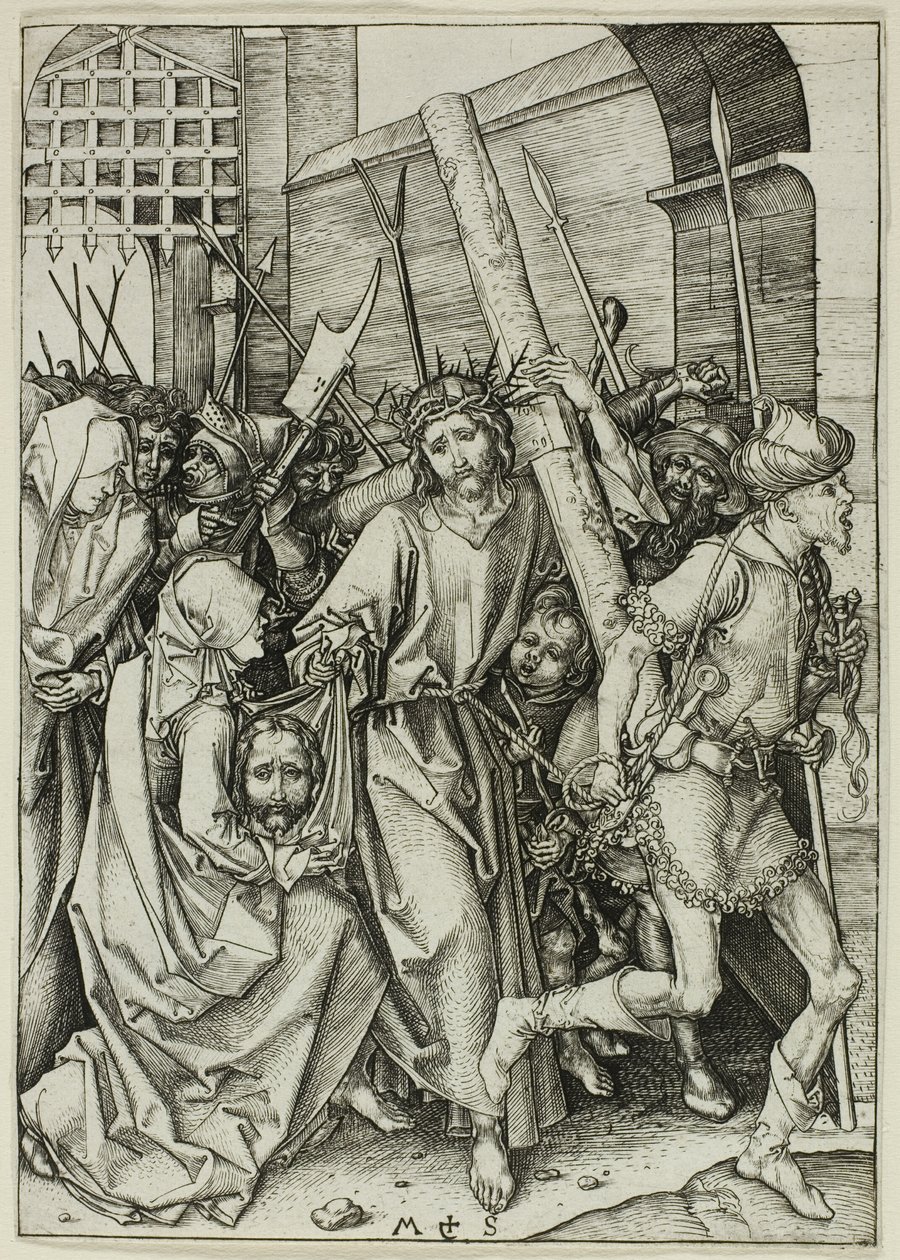 El porte de la cruz, de La Pasión de Martin Schongauer