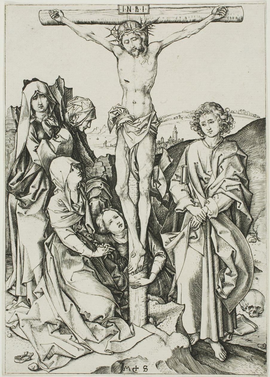 La Crucifixión, de La Pasión de Martin Schongauer