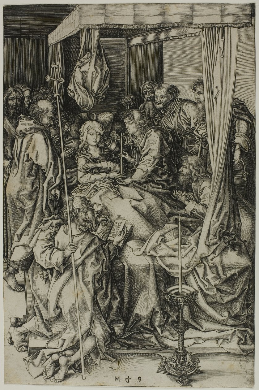 La muerte de la Virgen de Martin Schongauer