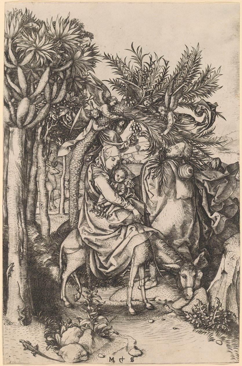 La huida a Egipto de Martin Schongauer