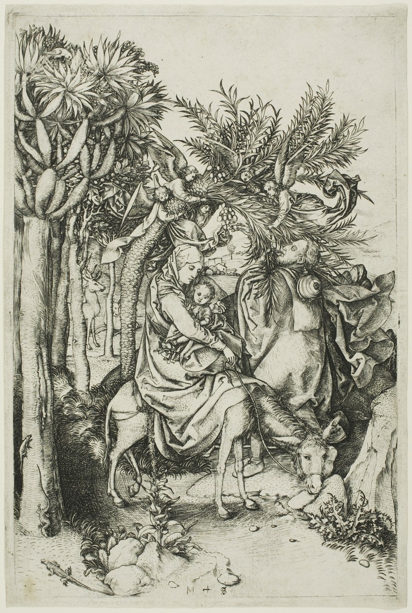 La huida a Egipto de Martin Schongauer