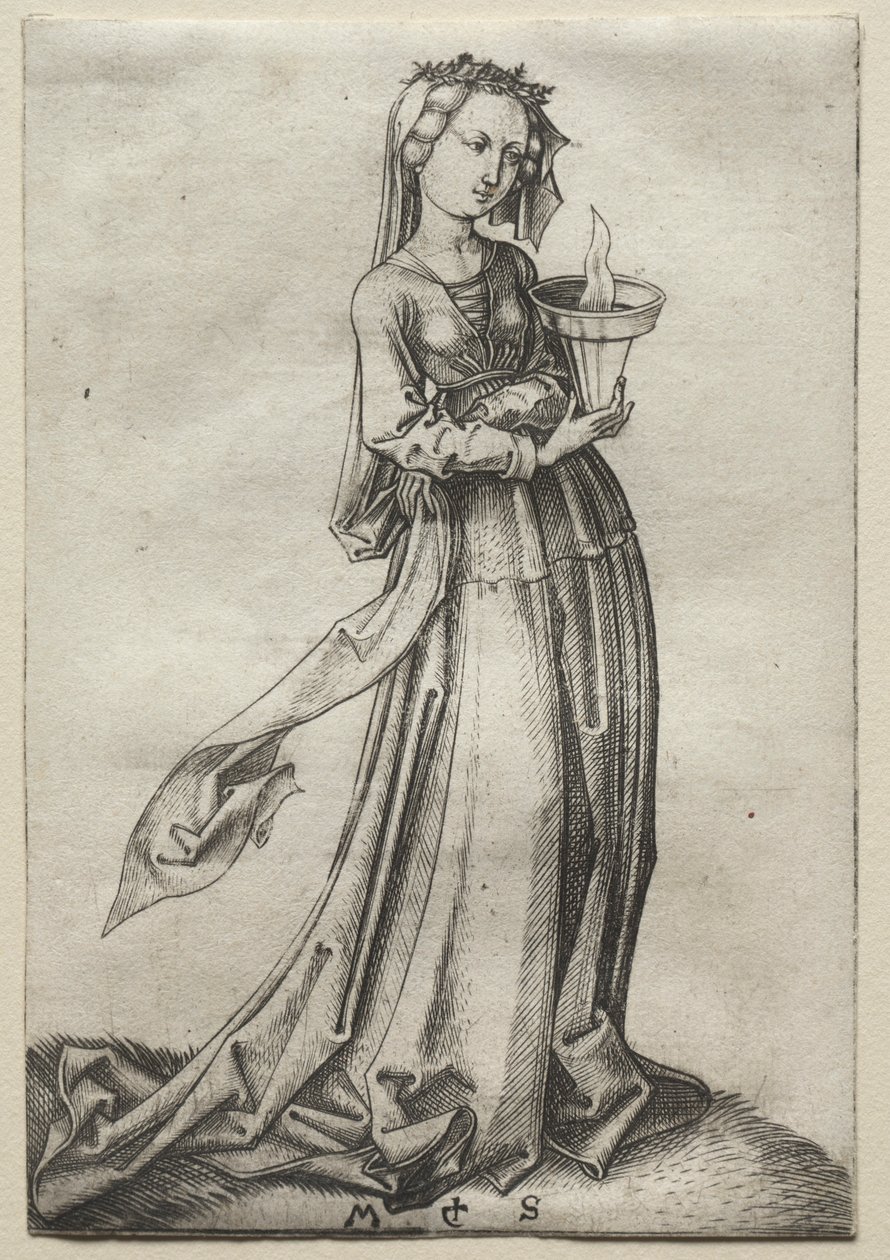 La cuarta virgen sabia de Martin Schongauer