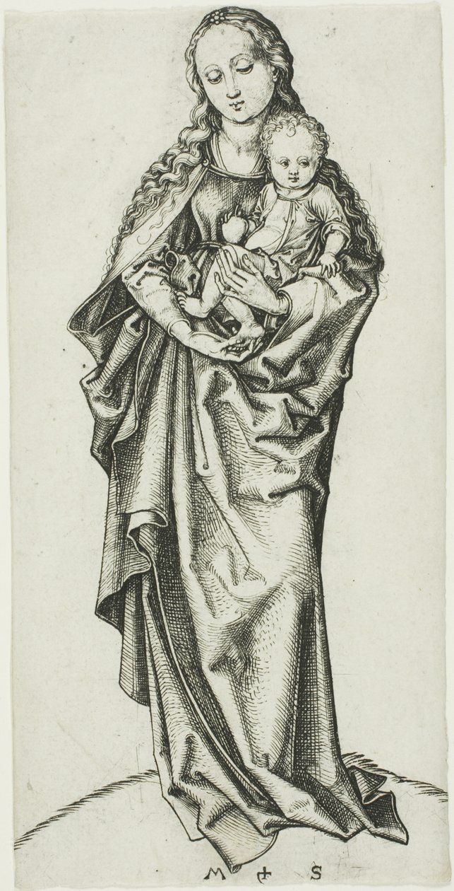 La Madonna y el niño con una manzana de Martin Schongauer