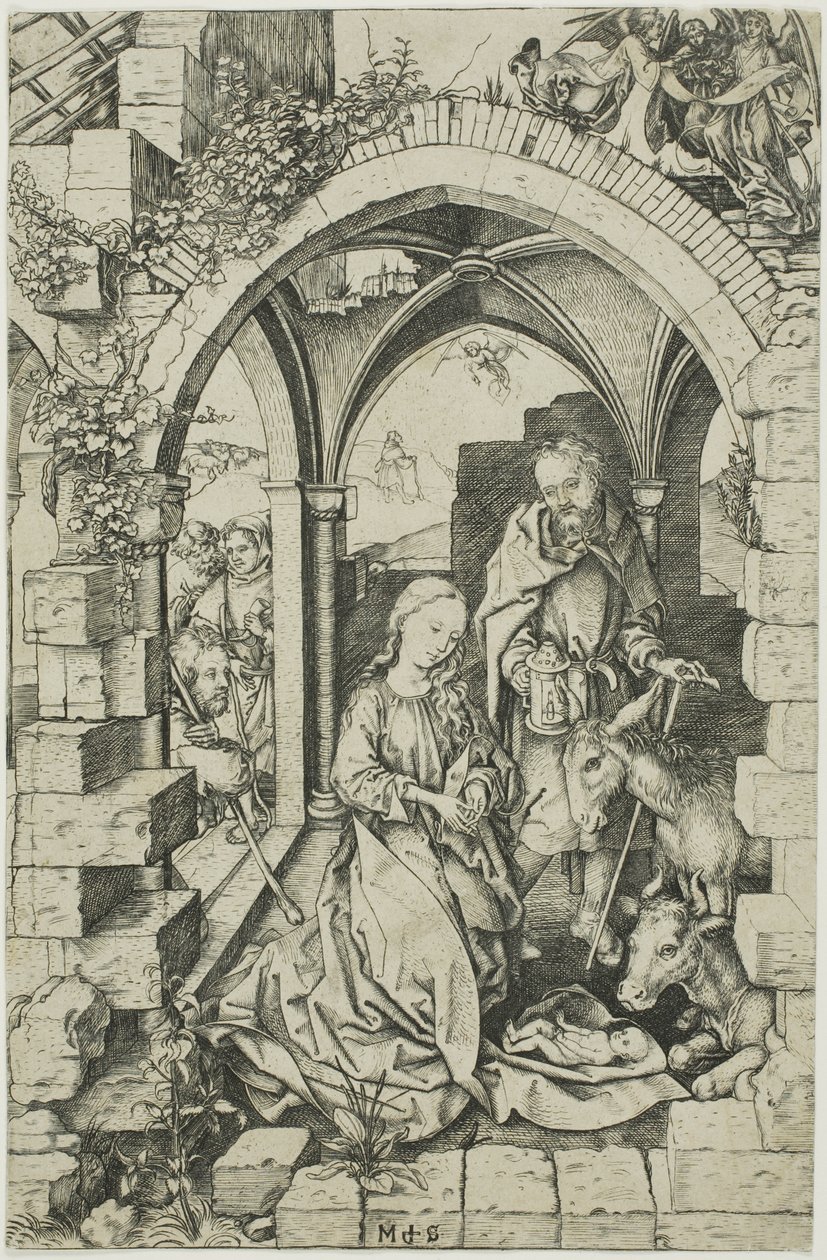 La Natividad, de la Vida de la Virgen de Martin Schongauer