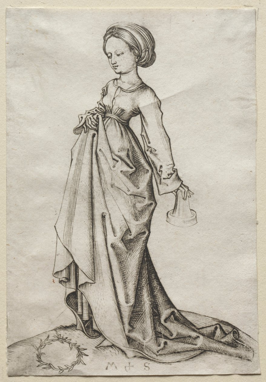 La Segunda de las Vírgenes Necias de Martin Schongauer