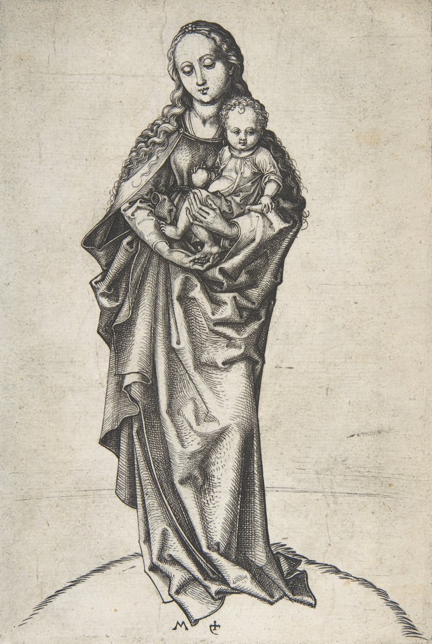 Virgen y Niño con una manzana, ca. 1475 de Martin Schongauer