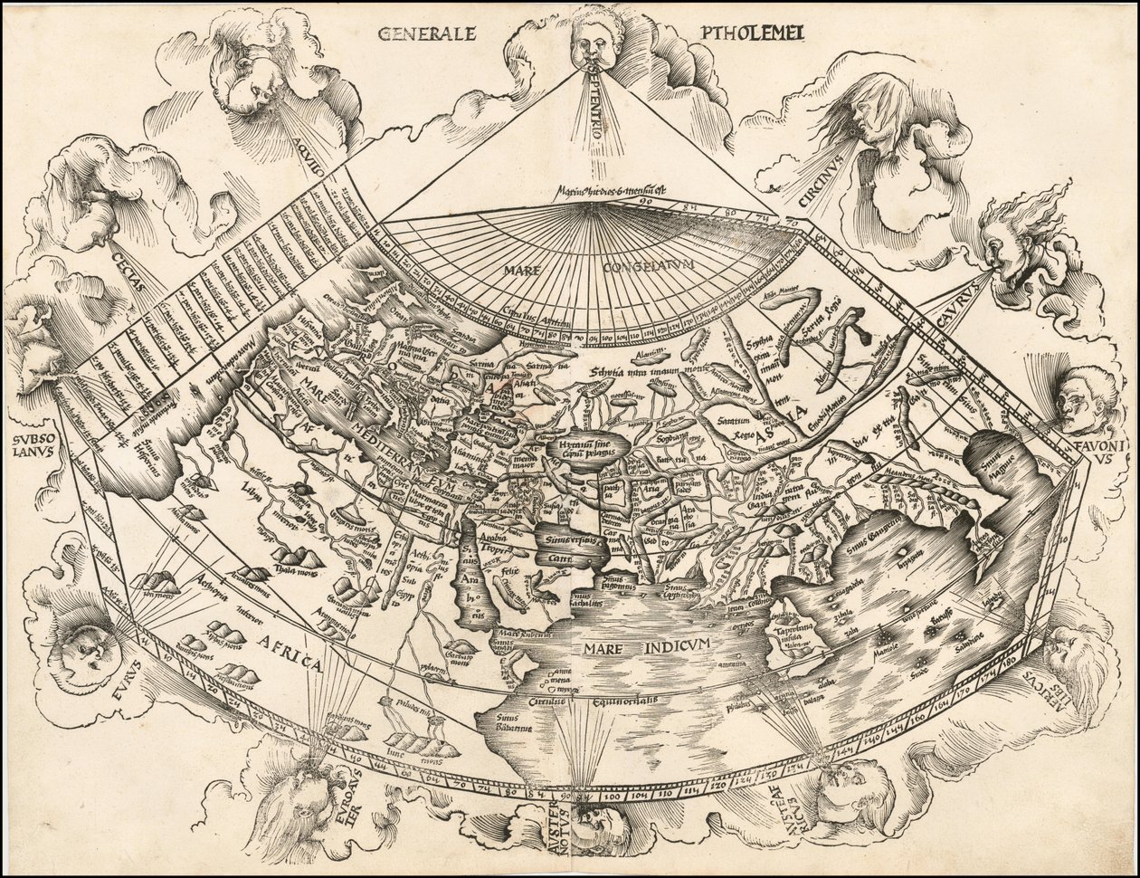 Mapamundi ptolemaico de 1513 por Martin Waldseemüller de Martin Waldseemuller