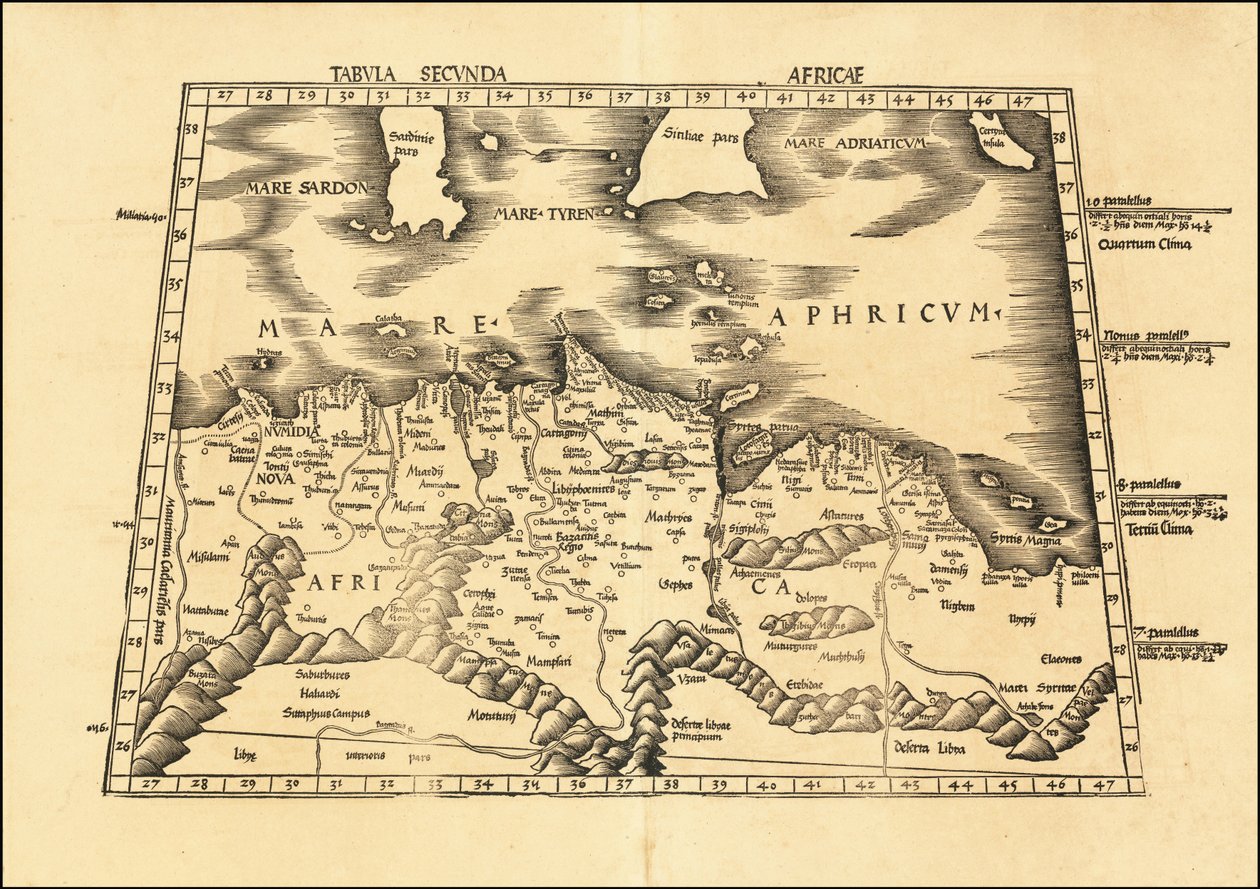 1513 Segundo mapa africano de Ptolomeo por Martin Waldseemüller de Martin Waldseemuller