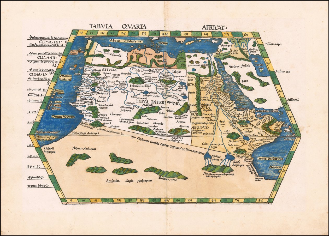 1513 Cuarto mapa africano de Ptolomeo por Martin Waldseemüller de Martin Waldseemuller
