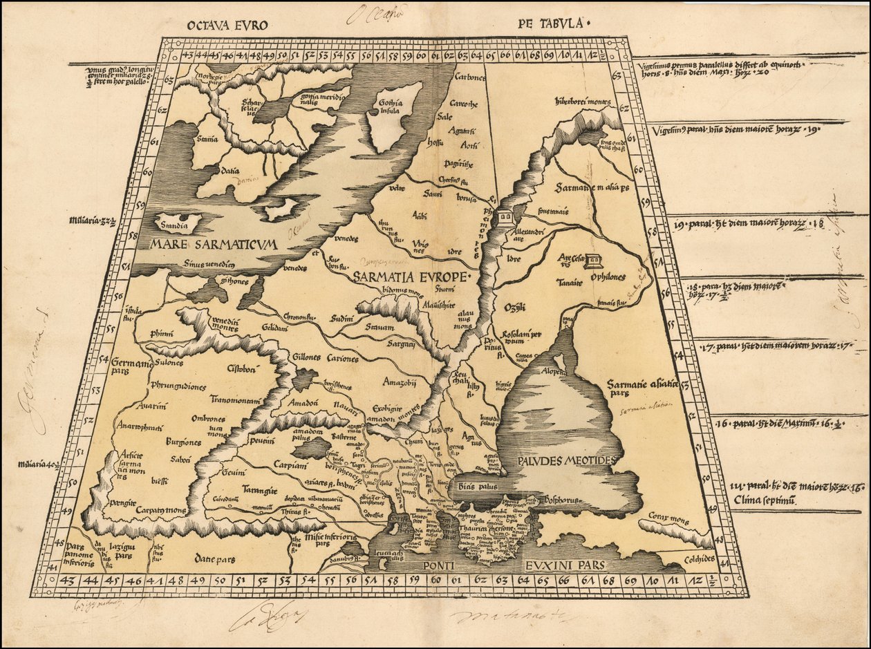 Mapa de 1513 del Báltico, Escandinavia, Polonia y Europa del Este por Martin Waldseemüller de Martin Waldseemuller