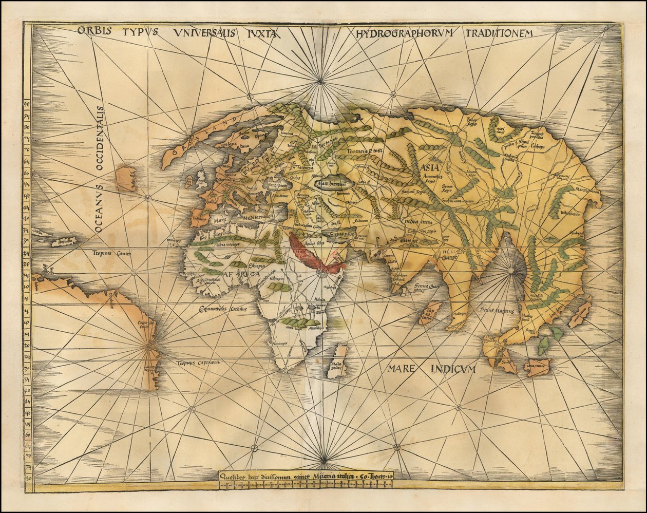 Mapa del mundo de 1513 por Martin Waldseemüller de Martin Waldseemuller