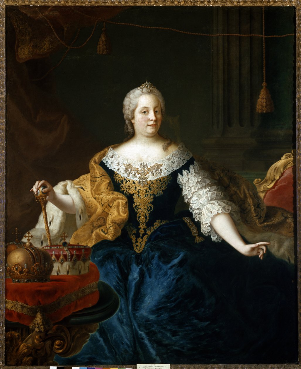 Retrato de María Teresa de Austria, emperatriz del Sacro Imperio Romano Germánico, hacia 1750 (óleo sobre lienzo) de Martin van (and studio) Mytens or Meytens