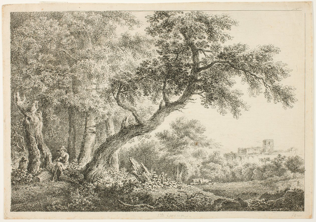 Vagabundo descansando en el bosque de Martin von Molitor