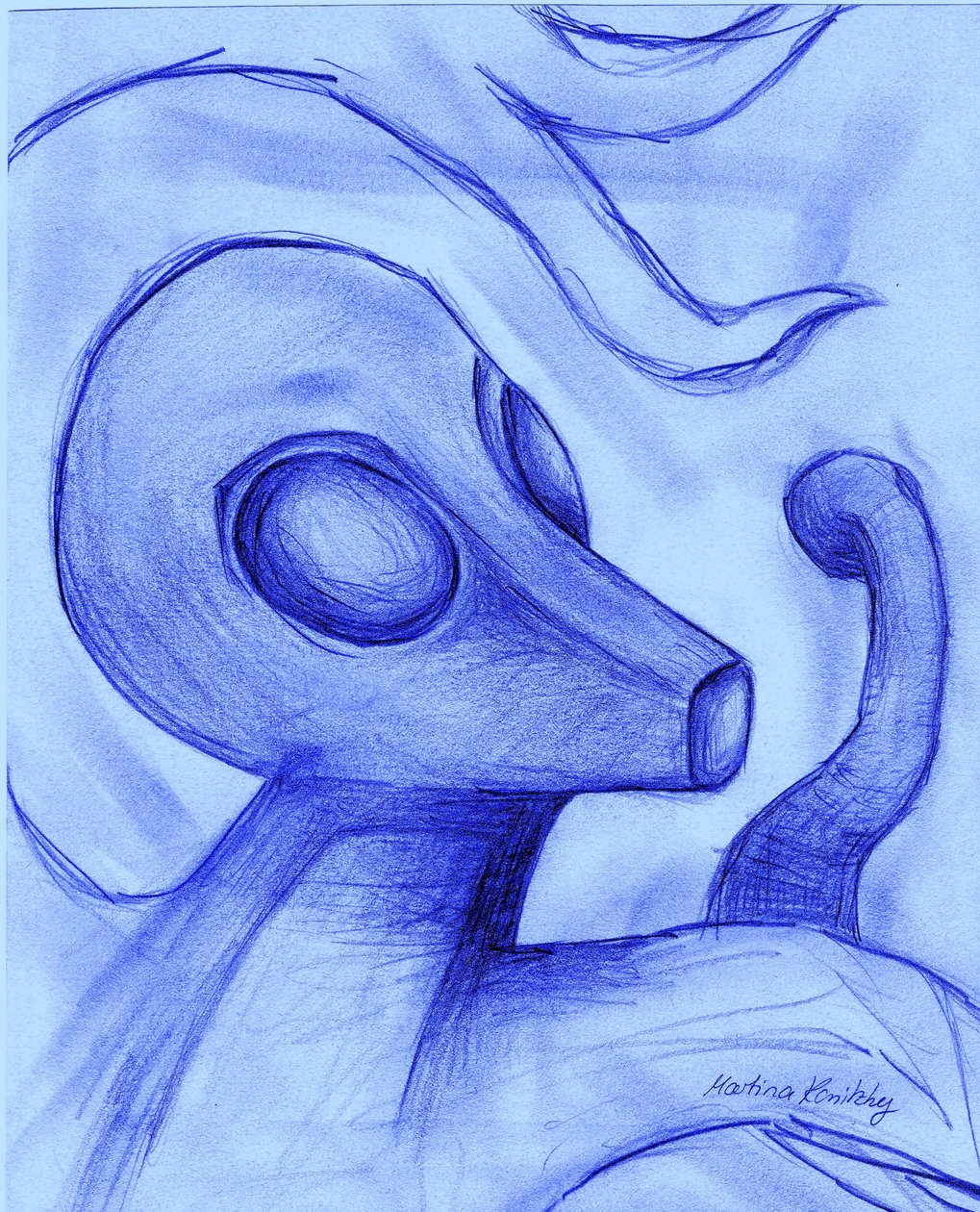 Alien el extraterrestre animación de Martina Konitzky