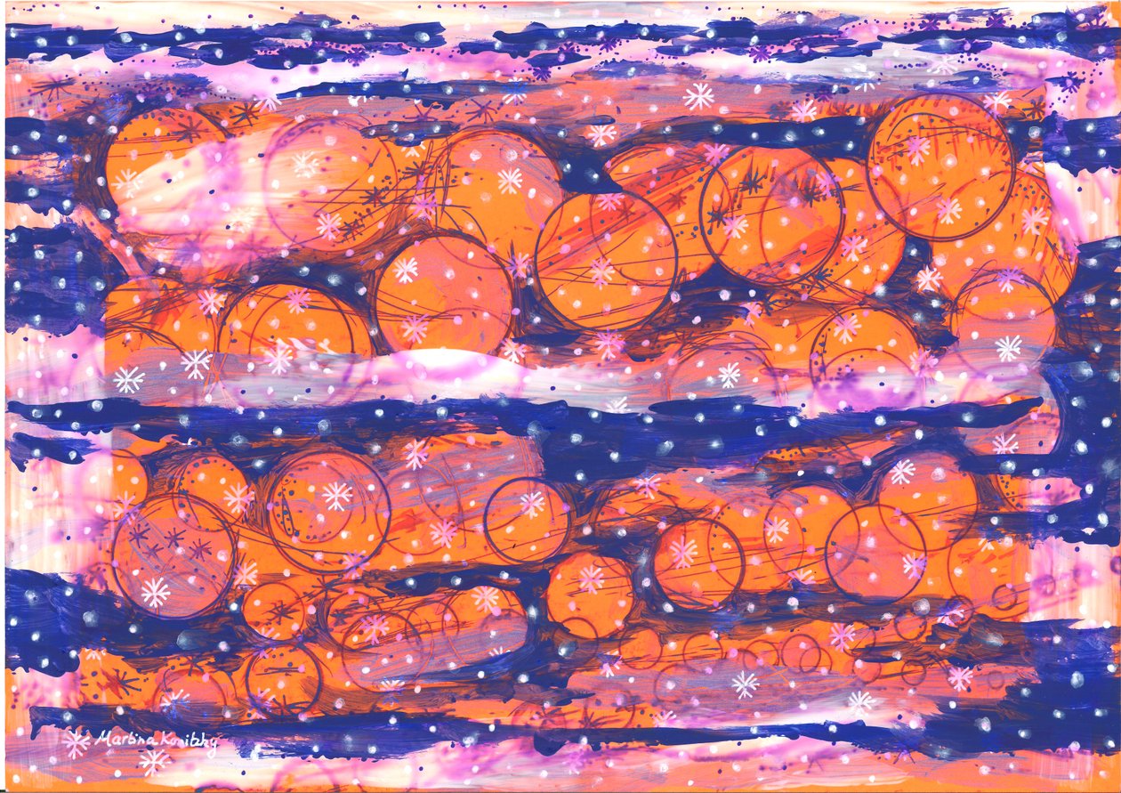 Mandarinas en invierno Abstracto de Martina Konitzky