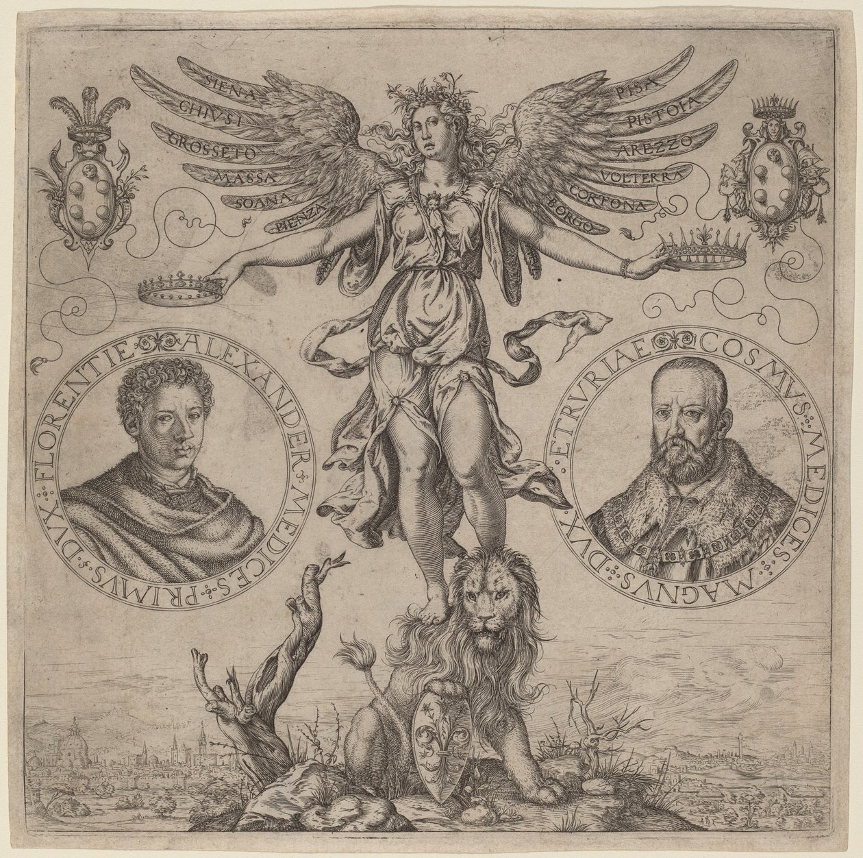 Alejandro de Médicis y Cosme de Médicis de Martino Rota