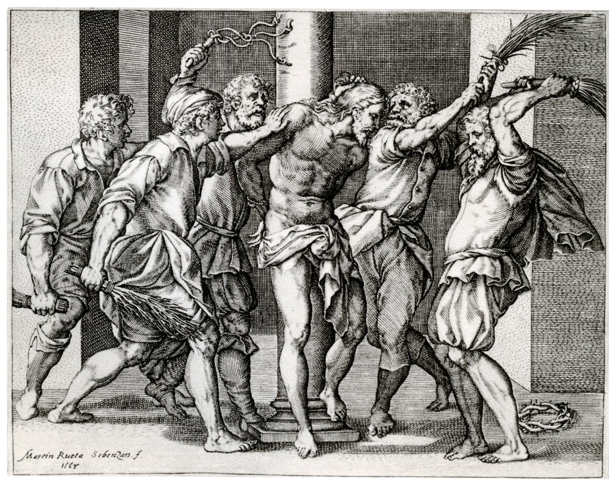 La Flagelación de Cristo, 1568, 1937 de Martino Rota