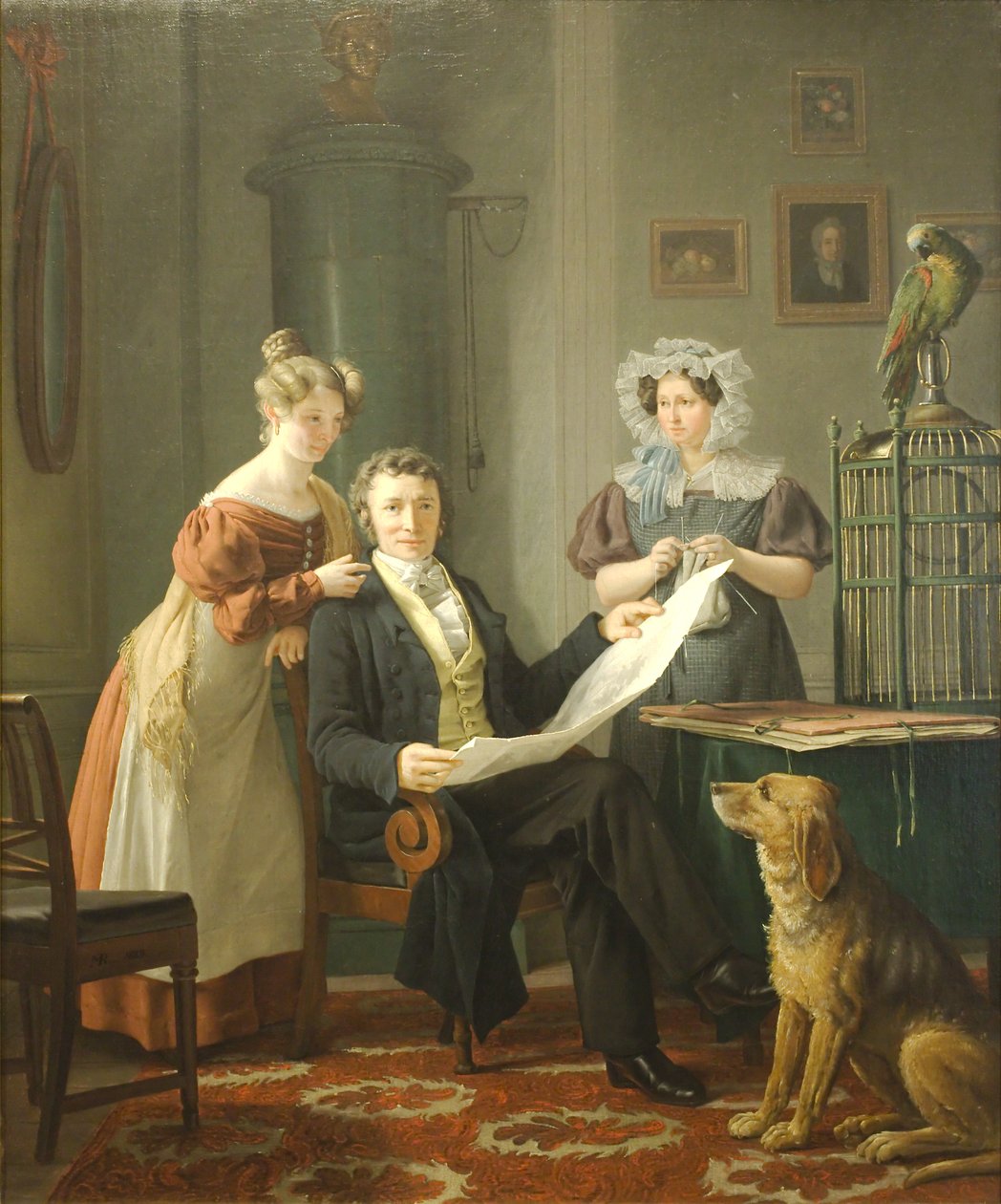 Cirujano Chr. Fenger con esposa e hija de Martinus Rørbye