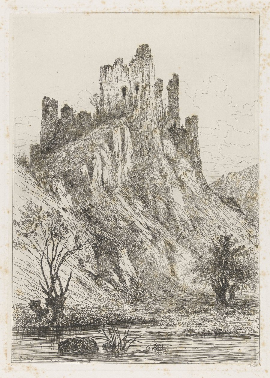 Ruina del castillo de Montaigle de Martinus Antonius Kuytenbrouwer jr.