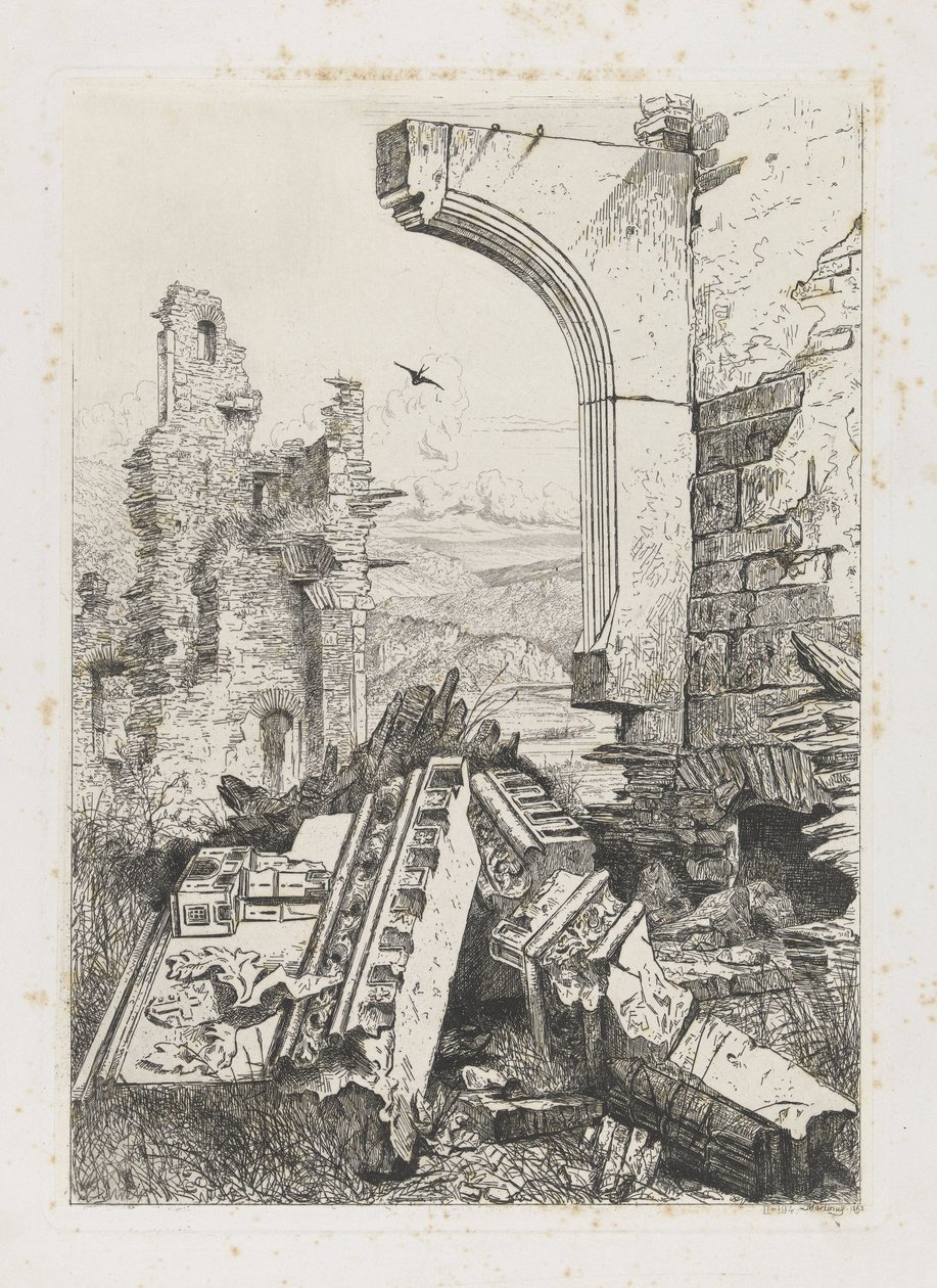 Ruinas del castillo de Bourscheid de Martinus Antonius Kuytenbrouwer jr.