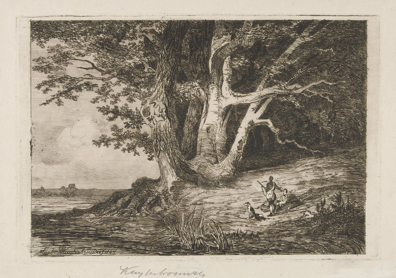 Dos cazadores en el paseo marítimo de Martinus Antonius Kuytenbrouwer jr.